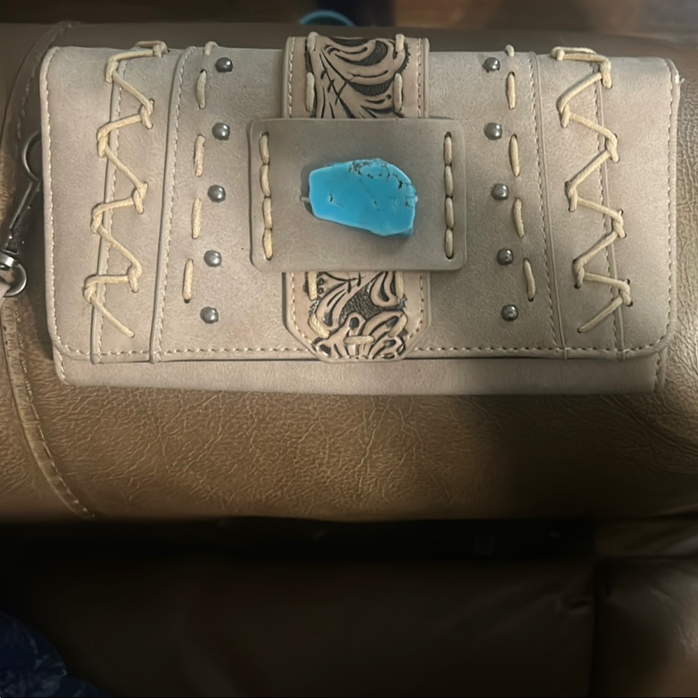 Montana West Beige and Turquoise Wallet